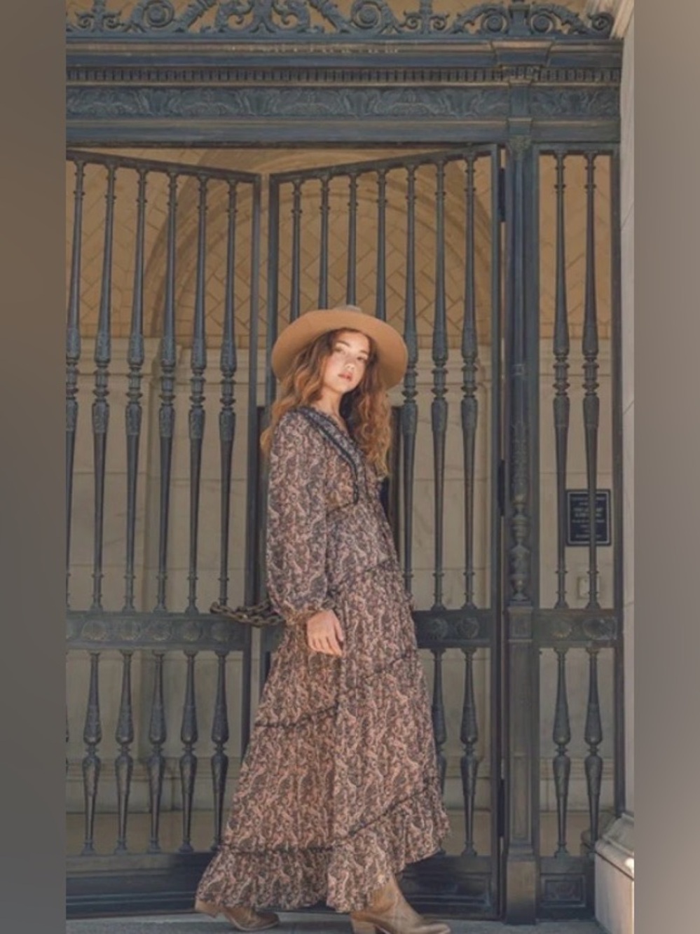 Dress Forum Brown Paisley Tiered Maxi Dress